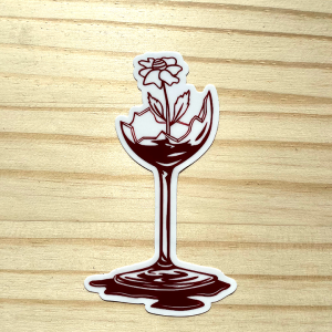 Broken Wine Glass Sticker